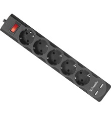 Сетевой фильтр Defender DFS 753 - 3,0 М, 2xUSB, 2.1A, 5 outlets