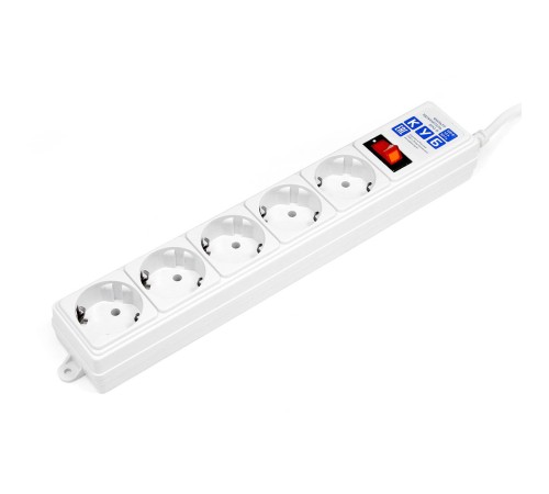 Сетевой фильтр Power Cube SPG-B-10-WHITE, 10А/2,2кВт, 3м, 5 розеток белый