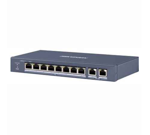 Hikvision DS-3E010P-E/M(B) Коммутатор 8-портовый неуправляемый PoE, 10/100Мбит/с / 2 Uplink 1Гбит/с Hikvision DS-3E010P-E/M(B) Коммутатор 8-портовый неуправляемый PoE, 10/100Мбит/с / 2 Uplink 1Гбит/с