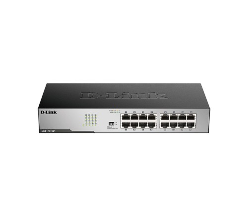 Коммутатор 16 ports D-Link, DGS-1016D/l2A, 19 дюймовый стоечный, 10/100/1000М, 1U, металл