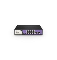 Коммутатор BDCOM, S1000-8P2F, Неуправляемый 8 портов PoE+ (90W) 10/100М RJ45, 2 порта 10/100М